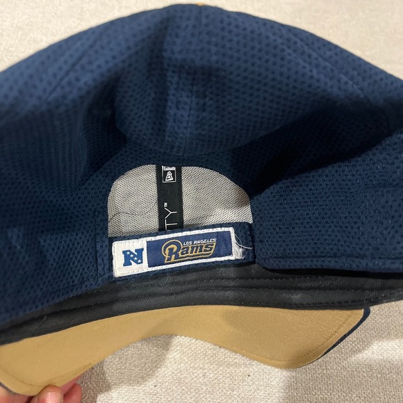 One Size New Era Unisex Navy Blue Los Angeles Rams 39Thirty NFL Hat Cap - Picture 4 of 4